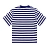 Herrkvinnor Designer T Shirt Man Heart Brodery Striped Shirt Couples Clothing Street Shorts Sleeve Clothes S-XL