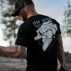 Koszulki mężczyzn Til Valhalla American Beard Warrior Tactical Skull t 100 Bawełniany krótki rękaw O szyja