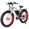 EU-lager 26 tum 1000W Kraftfull elcykel Hydraulisk broms Elektrisk mountainbike för vuxen 840Wh 31MPH 17,5AH Batteri Ebike Fat Tire e-bike 21 Speed