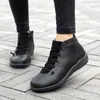 Buty Women Arch Wspieranie kostki Buty Casual Cross Strappy Zima Zima Krótkie skórzane buty Vintage punk płaskie buty Lady 2020 Nowe AA230406