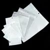 100pcs/ lot white clear zipperプラスチックパッケージバッグジッパー付きセルフシール透明なジップポリパッケージバッグハングホール11サイズwxltx