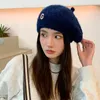 Berets Solid Color False Cashmere Knit Beret Hat For Women Girls Autumn Winter Warm Knitted Beanie Hats French Artist Painter Cap