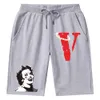 Vlone herr t-shirt modedesign byxor high street brev tryckning casual byxor sport mångsidiga shorts unisex sommarstrandbyxor