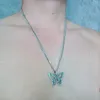 Brandneue Halskette mit ICP-Schmetterlings-Anhänger aus Edelstahl, 5 mm, 76,2 cm, poliert, für Damen, Herren, Jungen, coole Geschenke