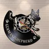 Relógios de parede Longplay Relógio Registro Alemão Shepherd Laser Cut relógio Raia de cão Decoração de casa Silent Move Watch Watch