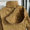 レディースダウンパーカス冬のデザイナーダウンジャケットブランドの格子縞のスタンディングネック長袖ガールコートサイズS M Lファッショナブルなフード付きレディーストップNov07