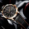 Нарученные часы Haofa Chronograph Watch Автоматическое движение роскошное повседневное классическое винтажное золото черное лицо