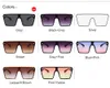Solglasögon Frames 2023 Fashion Overized Square Retro Gradient Big Frame Sun Glasögon för kvinnor Gafas Shade Mirror Clear Lens 230407