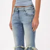 Jeans pour femmes 2023ss printemps et été pur coton lavé Denim mousseline de soie couture taille haute Y2k mode pantalon évasé décontracté