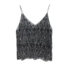 Camisoles Tanks Sidaimi Fashion Women's Bead Work Camis Women's Sexy Club Camissol Shiny and Shiny Women's Sequins Water Tank Top Flores hechas a mano 230407
