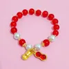 Strand Lucky Natural Imitation Jade Agate Peanut Bracelet Women's Day Gift Pearl Hand Sieraden