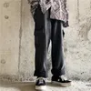 Women's Jeans 2023 Korean Version Of Black Work Wide -leg Long Pants Loose High -waist Straight Men And Women Tide