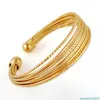 Europe and America High End 18K Yellow Gold Plated Bangle Bride for Wedding Women Charming Bracelets B