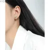 Stud F.I.N.S Korean Woman S925 Sterling Silver Gold Small Heart-Shaped Ear Stud Texture Uneven Piercing Earrings Wedding Fine Jewelry YQ231107