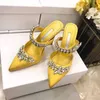 Mode Klassische Luxus Designer Frauen Pumps Spitz Hausschuhe Dünne Sommer High Heels Strass Bling Party Schuhe mit hohen Absätzen Stil Frühling Multifunktionssandale