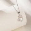 Necklace Designer Necklace Luxury Necklace S925 Sterling Silver Heart Set Freshwater Pearl Necklace Simple Women's Pendant Girlfriend Gift