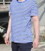 T-shirty męskie 65% bawełny 35% spandeksu Rosyjska T-shirt Telnyashka Striped Blue Rosyjska Armia Marynarki Wojennej T-shirt 82N Męski T-shirt 230407