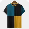 Herren T-Shirts Patchwork-Hemd Einfaches T-Shirt Gestreifter Druck Kurzarm-Sweatshirt Sommer-Baumwollpullover Tops Übergroße atmungsaktive T-Shirts 230407