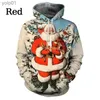 Herrtröjor tröjor nya julgran tröjor män och kvinnor par tröja jultomten elk 3d överdimensionerad harajuku söt anime hoodie pulloversl231107