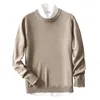 Men's Sweaters Autumn And Winter Sweater Round Neck Big Size Loose Pullover Solid Color Cashmere V-neck Underlay Knit A87