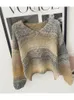 Suéteres femininos Harajuku malha jumper mulheres tie dye gradiente cor pullovers manga longa outono inverno camisola coreana maré hip hop tendência