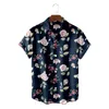 Men's Casual Shirts Colorful Flower 3d Print Hawaiian Shirt Loose Summer Short Sleeve Men's Fashion Top