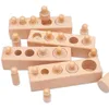 3D Puzzles Montessori Educational Wooden Toys for Children Cylinder Blocks