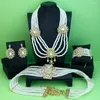 Collana orecchini set Neovisson Marocco moda stile oro colore perla caftano cintura perline braccialetto di cristallo regalo nuziale