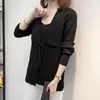 Women's Sweaters Women Sweet Sweater Jumpers 2023 Autumn And Winter Korean Style Irregular Bow Tied Loose Sexy Knitting Oversized