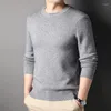 Männer Pullover 2023 Herbst Männer Einfarbig O Neck Slim Fit Pullover Mode Gestrickte Business Casual Pullover Herren Pullover strickwaren