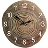 Horloges murales 12 pouces simulation anneau annuel horloge en bois vieux grain de bois montre silencieuse créative maison salon bureau décoration