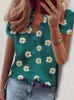 Damesblouses Overhemden Casual korte mouwen V-hals gegolfd overhemd Elegant kantoor damesshirt Zomer vintage Harajuku losse top Dames Boheemse afstemming 230407