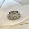 Parringar West Vivi Double Layer Löstagbar Flash Diamond Crown Ring staplad slit Ljus Ring grossist bröllop Luxury Engagement Bijoux Cjewelers