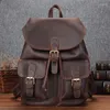 Rucksack AETOO Crazy Horse Leder Herren Große Kapazität Casual Reisetasche Retro Mode Schule