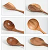 Teak Wood Tableware Spoon Colander Long Handle Wooden Non-Stick Special Cooking Spatula Kitchen Tool Utensils Kitchenware Gift DBC U0411