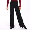 Scene Wear Latin Dance Pants Men Ballroom Black Straight Trousers Male Competition Practice Cha Samba Salsa Tango Dancing DNV10798