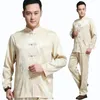 Men's ethnic clothing Shanghai Story traditional Chinese tang suit Sets cotton silk Top + Pant male national style costume Kung Fu suits