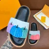 avec boîte imprimé citrouilles colorées rembourrées pantoufle piscine oreiller plat confort mule 2023 SS Yayoi Kusama diapositives sandale concepteur hommes femmes pantoufles taille 36-42