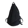 Rucksack Solid Black Canvas Taschen Weicher Baumwollstoff Paket Südkoreanischer Stil Freizeit- oder Reisetasche 2023 Winter Schulter