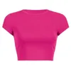 T-shirt Femme Sweet 2023 Purple Manches courtes Femmes Casual T-shirts Basic O Cou All Match Crop Top Soft Bodycon Korean Fashion Tees Blouse