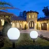 Gräsmattor 2st Lawn Lamps Auto Dimning Outdoor Solar Lamps With LED Garden Ball Light Outdoor Lighting Patio Yard Lawn Decoration P230406