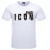 ICON DSQ2 Camisas masculinas impressas camisetas Marca clássica tendência da moda para rua simples manga curta