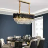 Modern lyx K9 Crystal Chandeliers Black Metal Pendant Light For Living Room Sovrum LED inomhusbelysning Hemdekoration