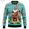 Kobiety swetry cosplay Boże Narodzenie brzydki sweter kreskówkowy pies cat Święty Mikołaj tatuaż tatuaż 3dprint jesienne zima pullover harajuku casual x4l231107