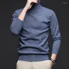 Herensweaters Trui met lange mouwen Herfst en winter Warme coltrui Effen kleur Casual Slim Fit All-Match Heren