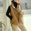 Women's Fur Berber Fleece Faux Girls Vest Stand Collar Sleeveless Contast Color With Side Pockets Fashion Coat