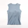 Camisoles Tanks Women's Cotton Pad Bra Women's O-Neck Strapless Chest Pad Women's Sleeveless Basic Shoulder Strap 230407