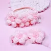 Bebê náilon headbands meninas grampos de cabelo artesanal crochê girassol crianças elástico hairbands de lã criança acessórios para o cabelo novo