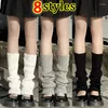Женские носки длиной 40/50/65/70 см, белые, черные шерстяные вязаные носки в стиле Лолиты, длинные леггинсы, вязаные крючком, чулки с манжетами