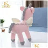 Plüschpuppen Plüschpuppen Gestrickte Spielzeuge Hase Bär Dinosaurier Elefant Kaninchen Plaid Strick Gefüllte Dekor Kissen Tierfotografie Neugeborenes Kind G Dhrkd